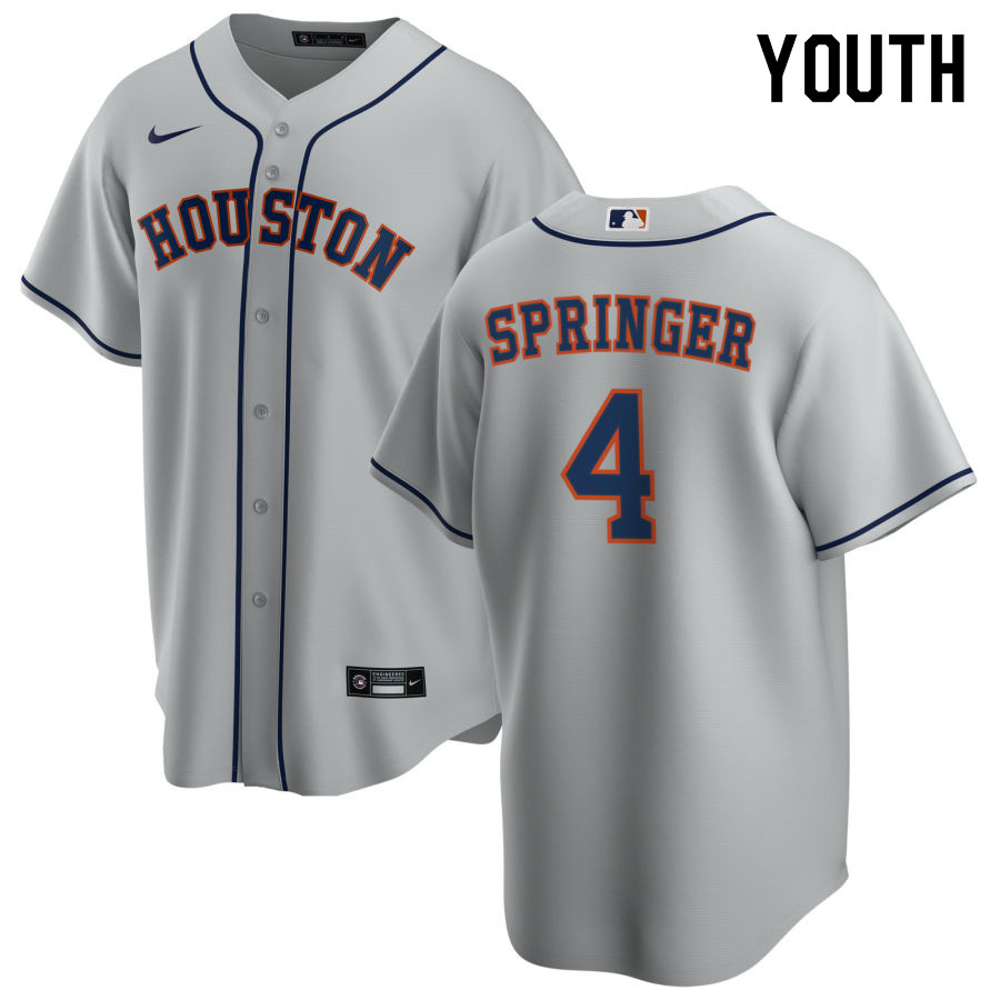 Nike Youth #4 George Springer Houston Astros Baseball Jerseys Sale-Gray